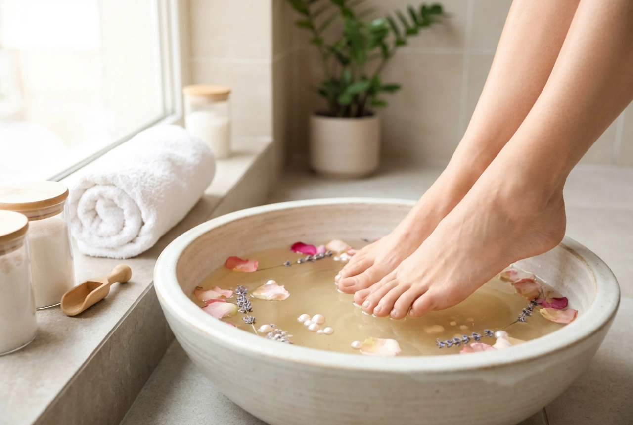 Hjemme-spa pedicure: Afslappende trin, peeling, maske og massage
