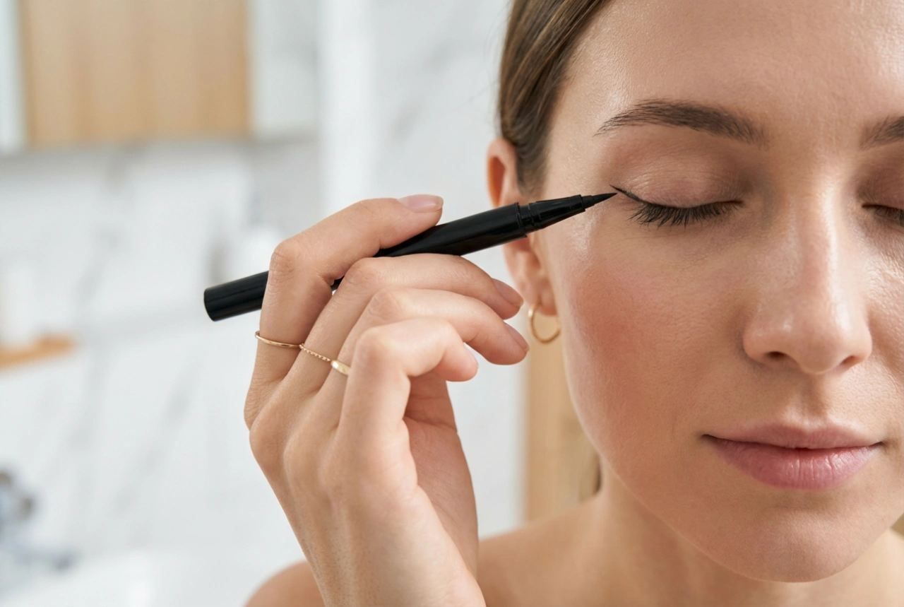 Sådan lægger du en eyeliner-streg: greb om applikatoren, vinkler og finish