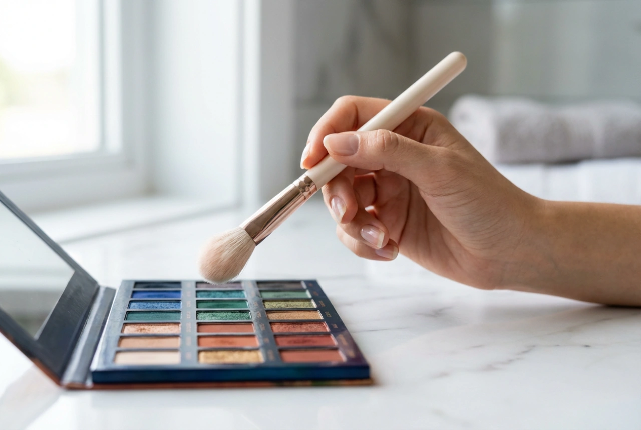 Farverig øjenskyggepalette: Sådan sammensætter du øjenmakeup og undgår pletter