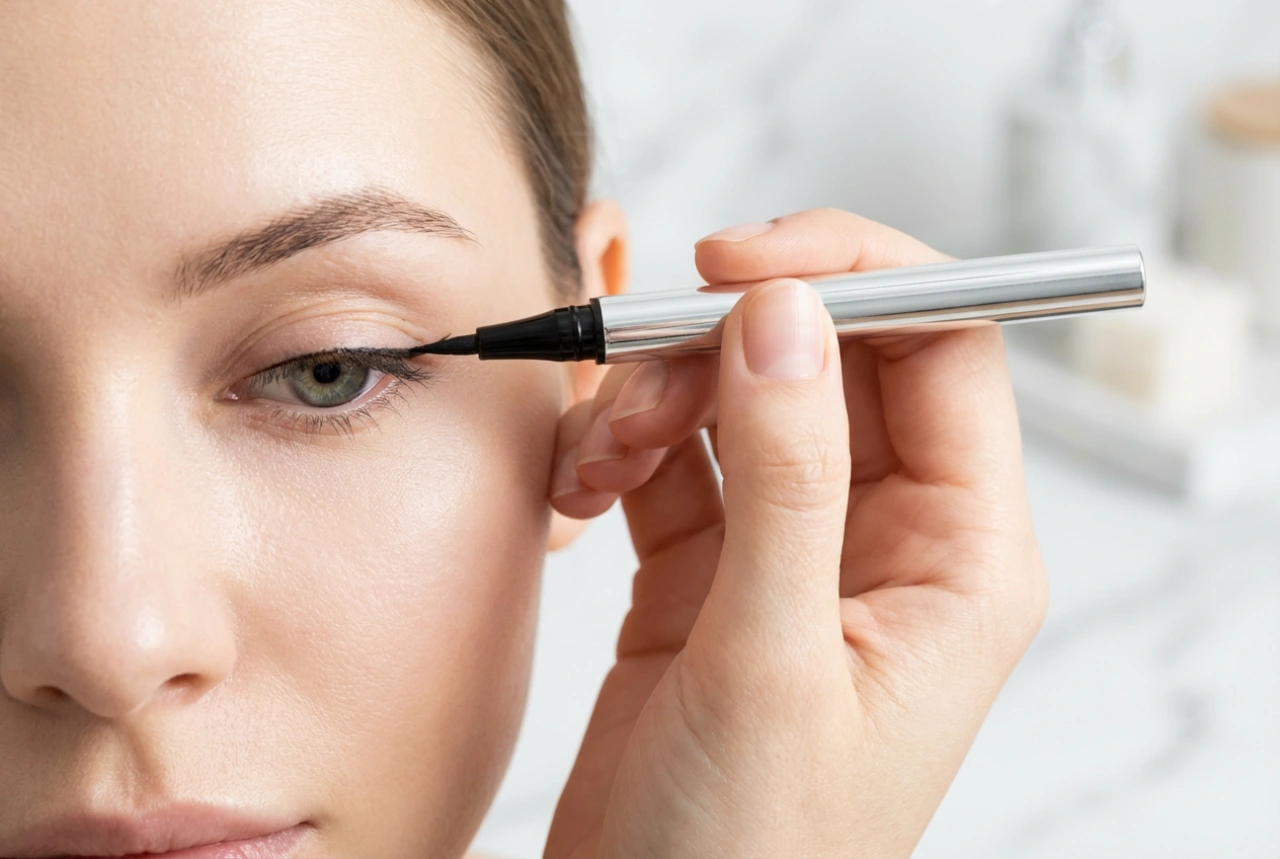 Vandtæt eyeliner til tunge øjenlåg: Sådan tegner og fikserer du stregen
