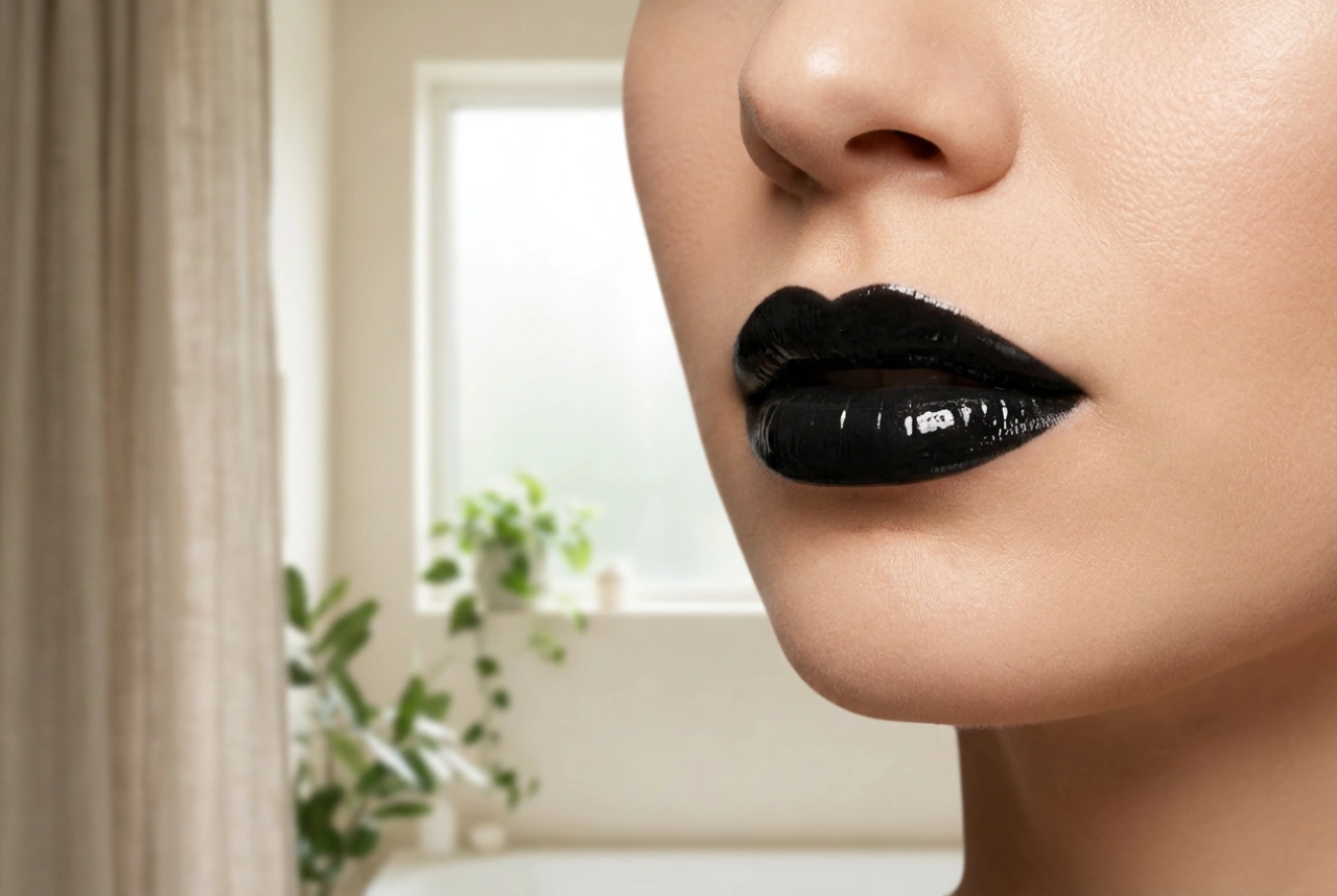 Sort lipgloss: Fra goth til glam, uden striber og pletter