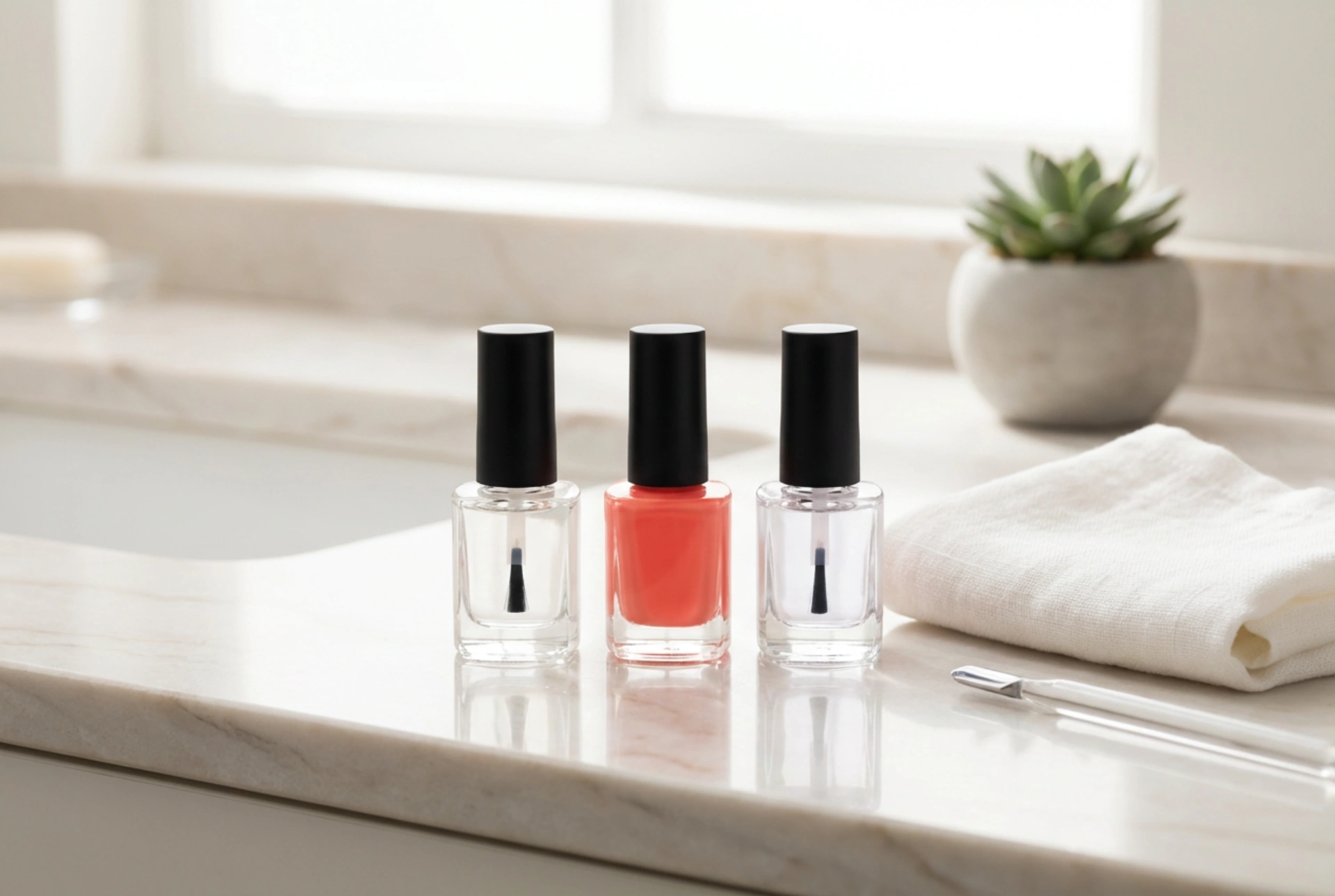 Holdbar neglelak trin for trin: base coat, lag og top coat