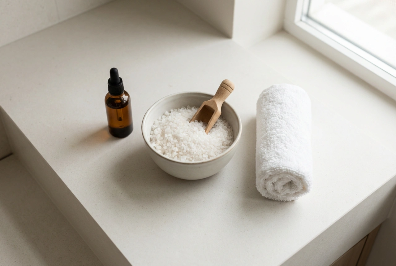 Saltbad derhjemme: proportioner, trin-for-trin guide og pleje efter badet