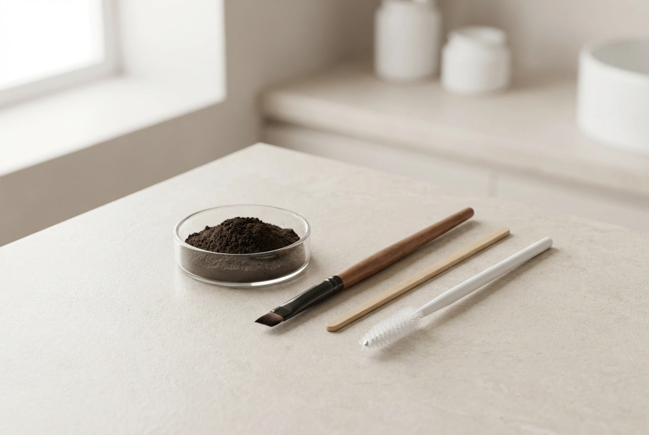 Professionel øjenbrynshenna derhjemme: værktøjer, tid og teknik