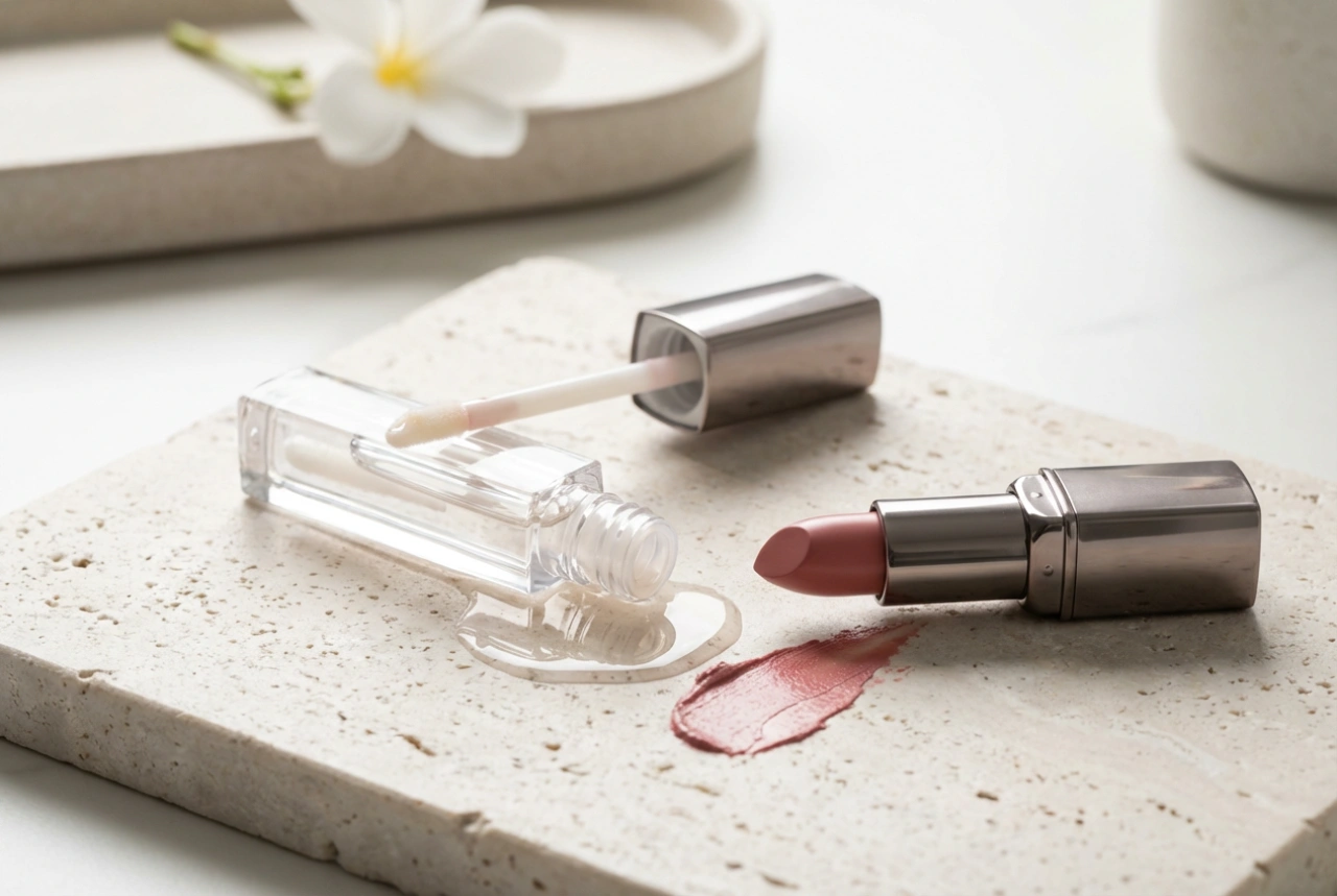 Lipgloss til dag og aften: påføring og kombination med læbestift